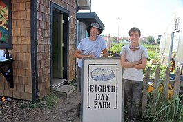 Andy Rozendaal (left) and John Puttrich (right) comprise the leadership team and are Eighth Day Farm's two full time employees.