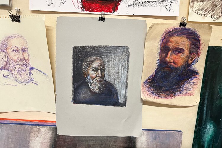 Kendall College of Art and Design students gifted portraits they drew of cancer patients to the subjects of their art.