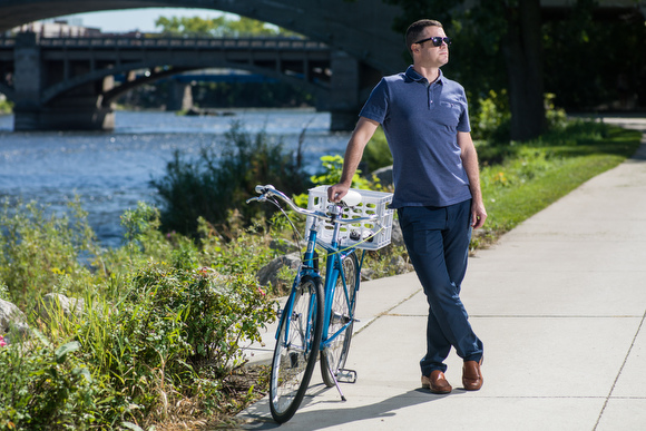 DGRI's Tim Kelly at one of the riverside trails downtown.