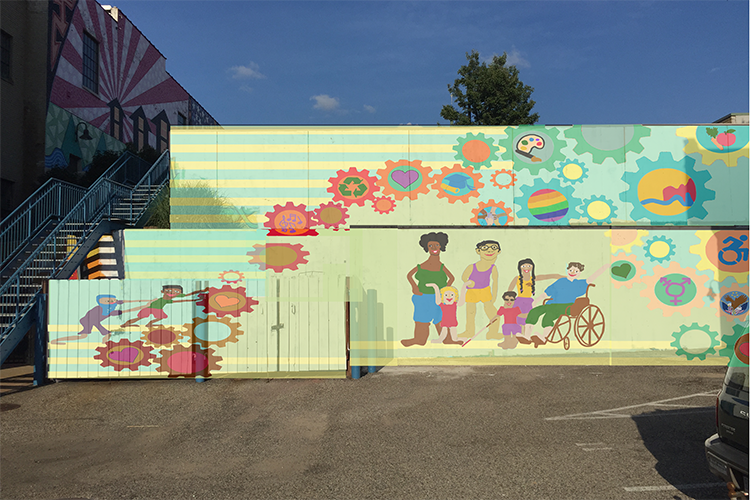 A preliminary rendering of a mural the CAA have begun painting on the walls of S. Division.