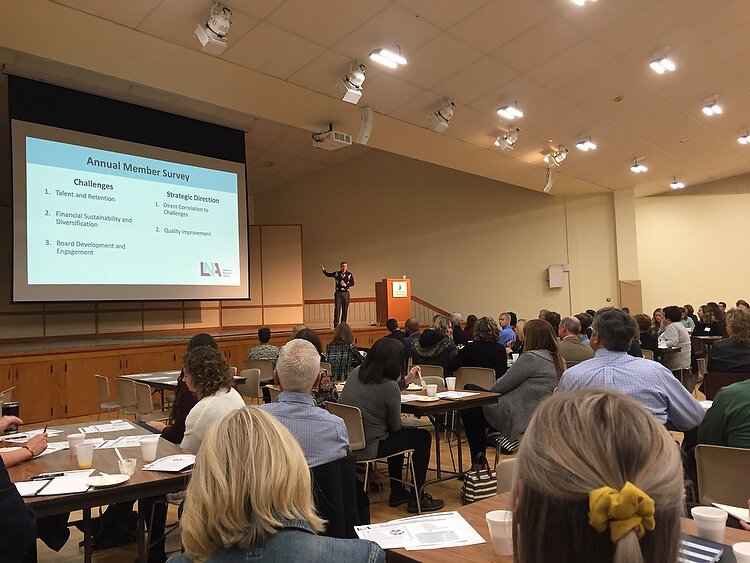  LNA Executive Director Patrick Cisler presented the first nonprofit community assessment to the group’s members in late 2019.