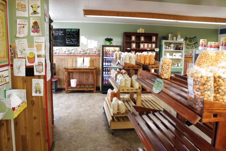 Inside the store at Pop-Pop’s Gourmet Popcorn