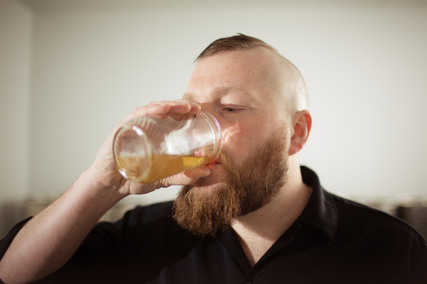 Jason Lummen drinks a bit of Cider.