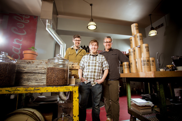 From left to right, Adam Foster, Steve Curtis and Kurt Stauffer, the coffee guys.