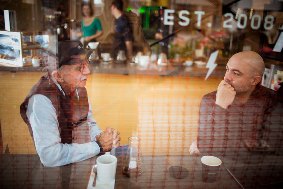 David Doyle, left, and Andy Guy at Madcap Coffee.