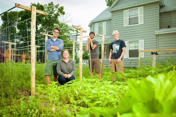From left, Ron Wheaton, Jenny Bongiorno, Levi Gardner and Wendal Kane, urban farmers.