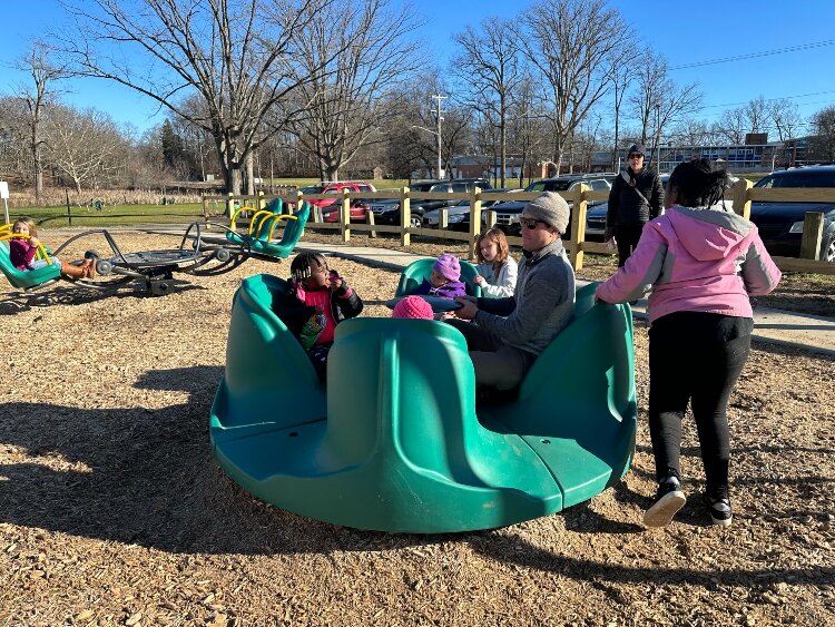 Milham Park has added accessible playground equipment. (Shandra Martinez)