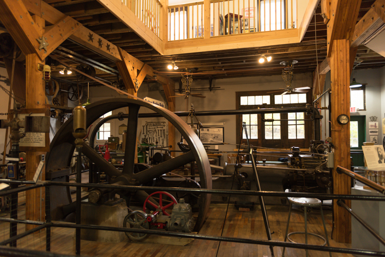 The museum's Corliss valve steam engine.