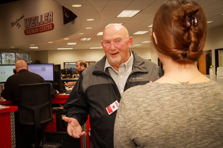 Beyond 26 Executive Director Dirk Bakhuyzen visiting his son, Will, at Weller Truck Parts.