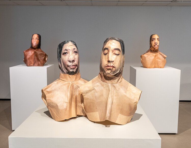 (from left to right) Elia Alba. Bust (Simone),  Bust (Yumi & Paul), Bust (Michael), all 2009. 