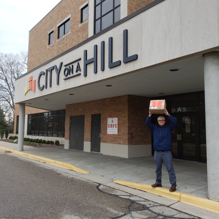 Herman Miller Cares donated face masks to City on a Hill. 