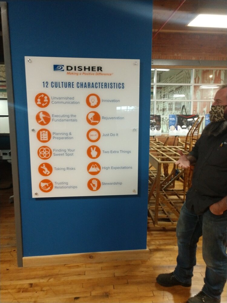 DISHER employees focus on one characteristic every month. Company culture is paramount at DISHER.