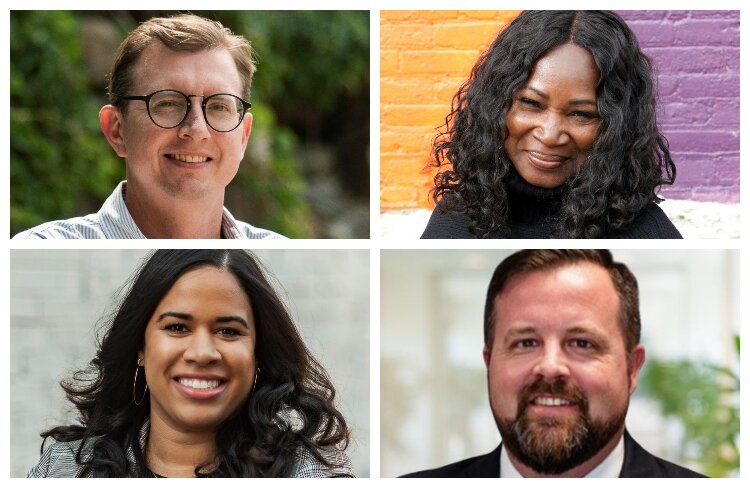 Dwelling House's new executive officers (clockwise): Felisha Rodriguez, Vince Lambert, Alonda Trammell and Jacob Homer.