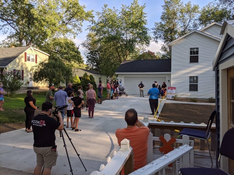 Supporters gathered for the July 22 dedication of the Morales family's new home.