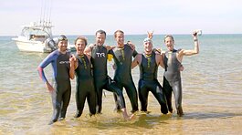 The Epic Swim Team: Todd Suttor, Jon Ornée, Jeremy Sall, Nick Hobson, Dave Ornée, and Matt Smith