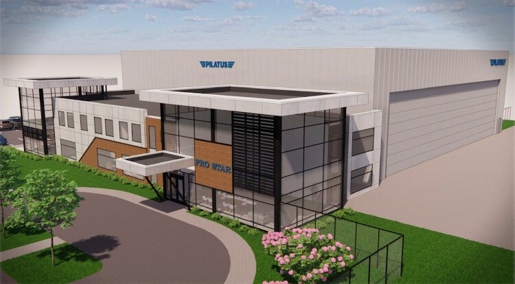 An artist's rendering of a new building at the Gerald R. Ford International Airport.