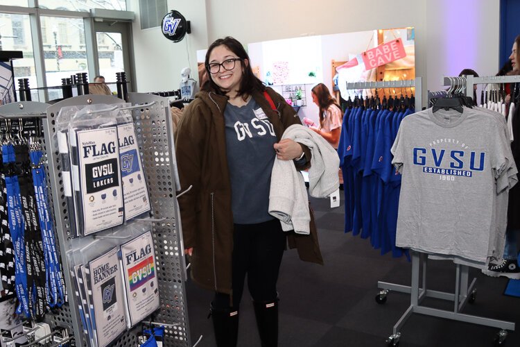 Even alumni showed up to shop on the opening day of the Laker Store on Monroe.