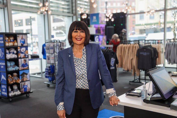 GVSU President Philomena V. Mantella welcomes you to visit the Laker Store.