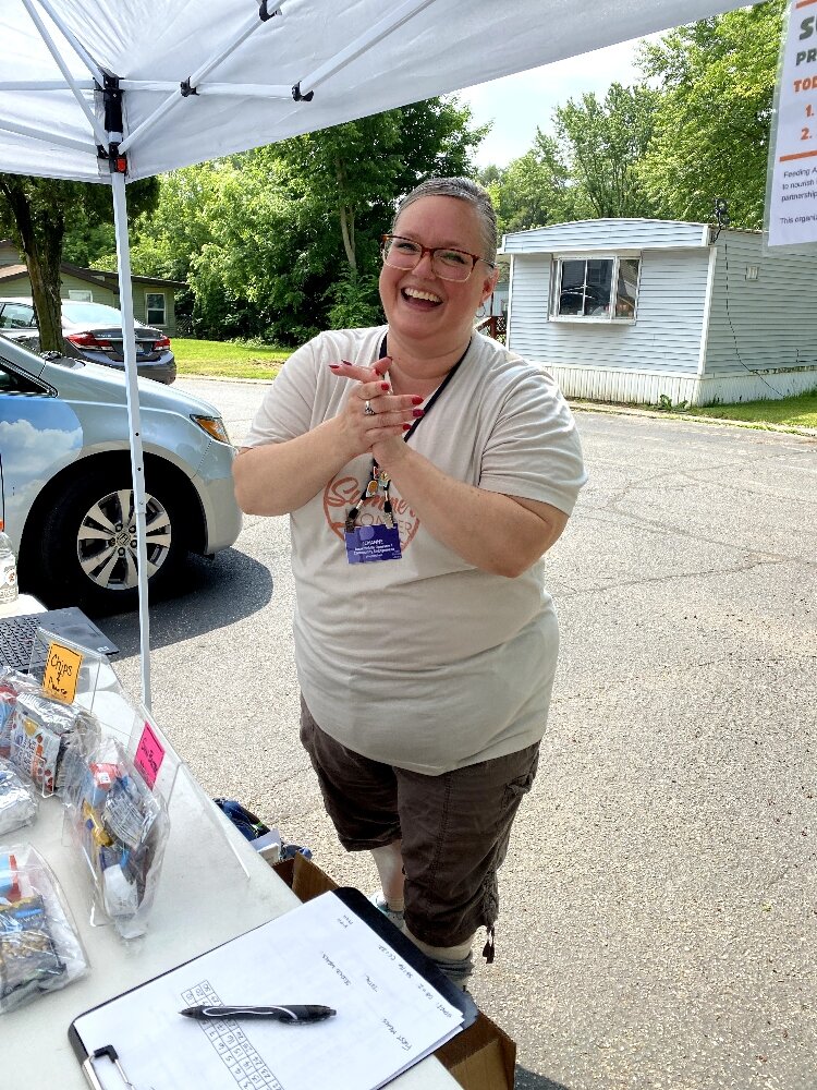 A KDL staffer works at theGather 2 Grow summer food program.
