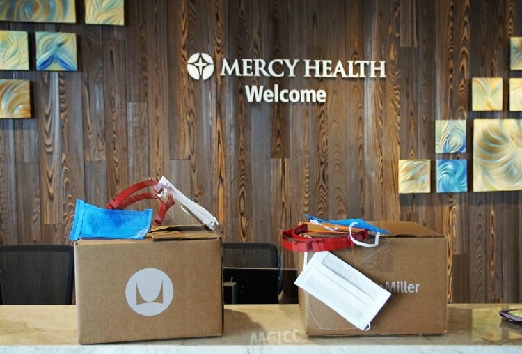 Herman Miller Cares donated face masks to Mercy Health. 