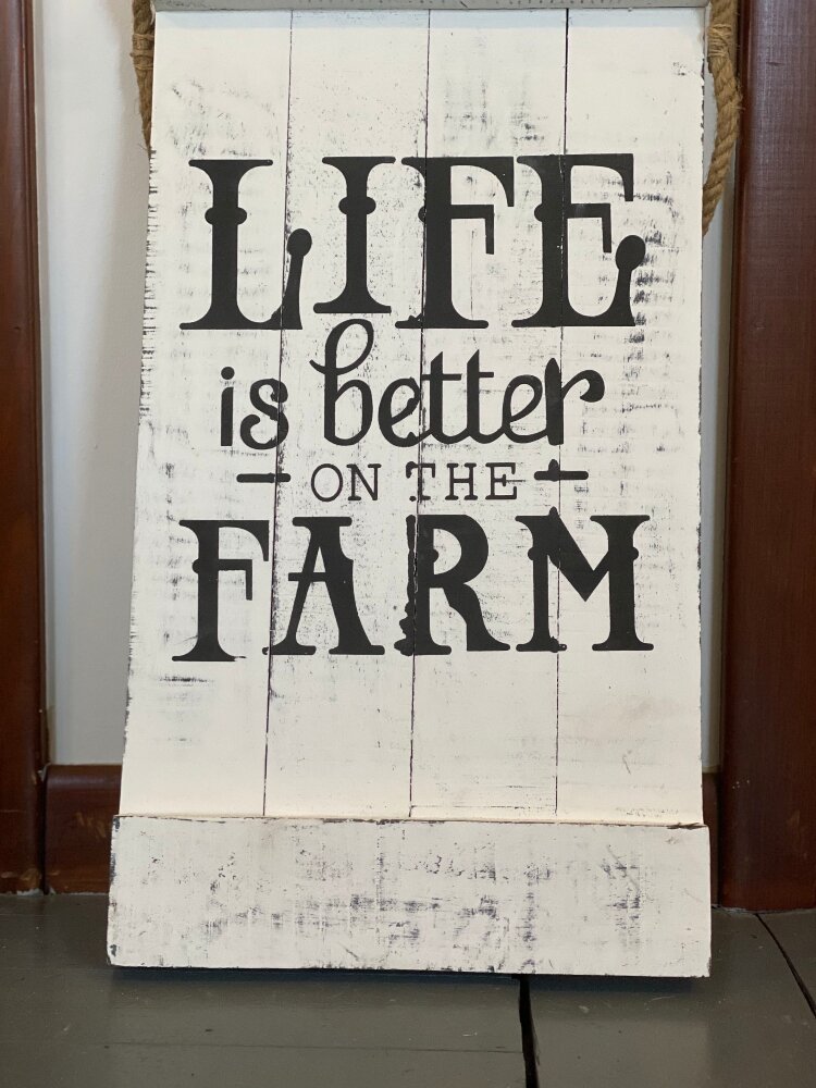 A sign in the Raterink Family Farm Meat Market. 