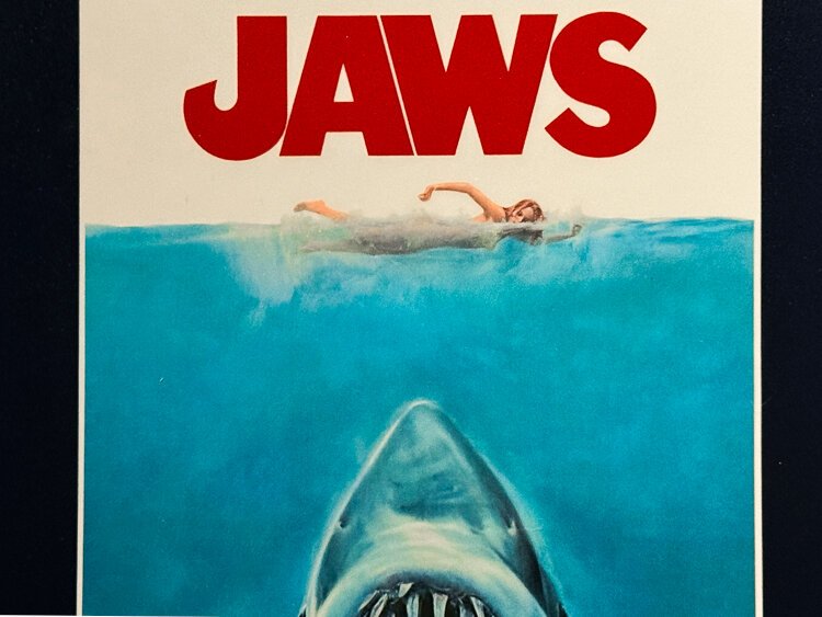 Detail from the Jaws poster that stoked unwarranted shark fears.