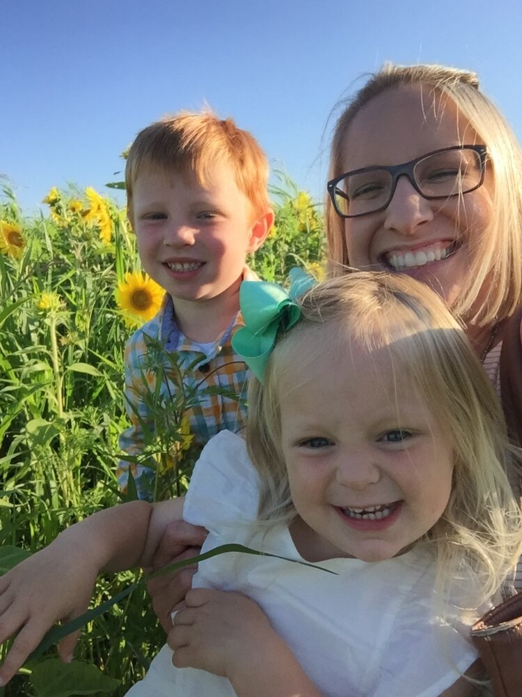 Heidi Tunison with her children, Quinn and Violet. 