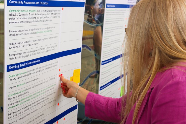 The public placed one of four dots to help items rise in the public adoption process.