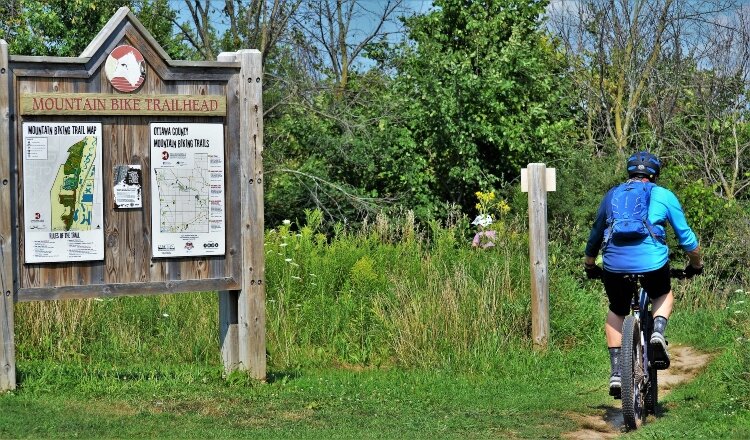 The Upper Macatawa Natural Area has more than 5 miles of bike trails. 