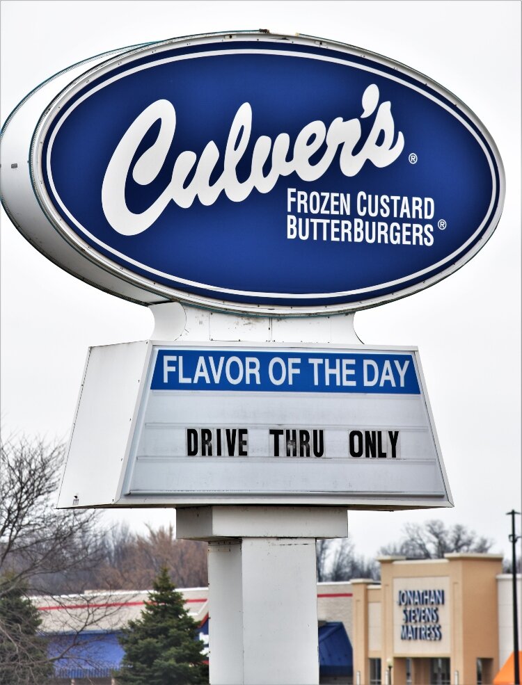Culver's offers drive-thru service after closing dining room.