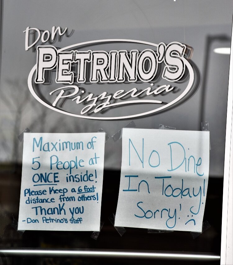 Petrino's Pizzeria switches from dine-in to take-out only.