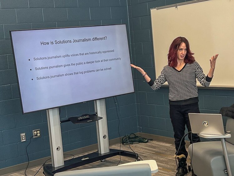 The "how" of solutions journalism is explained by VOY project lead Lindsay Patton.
