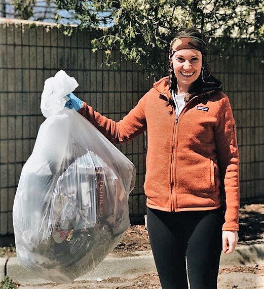 Brittany Goode, of Grand Haven-based Aldea Coffee, picked up 35 pounds of trash around the company's roastery in Muskegon Heights in May during a modified Earth Day Beach Cleanup. (Courtesy of Aldea Coffee)