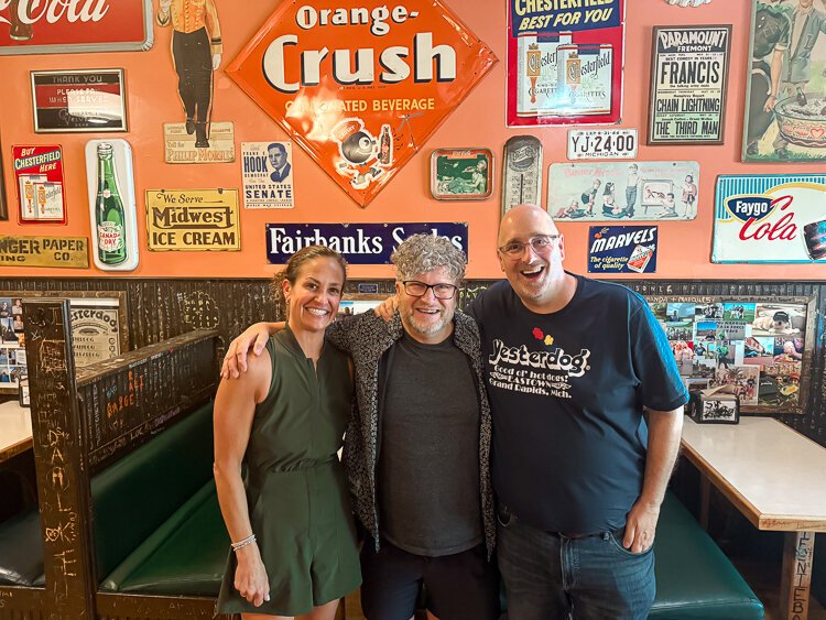 Tommy Allen with new Yesterdog owners, Lisa Rapoport and Pat Connor.