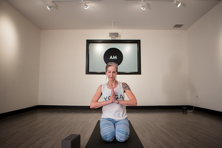 Ginger Valentine teaches yoga.