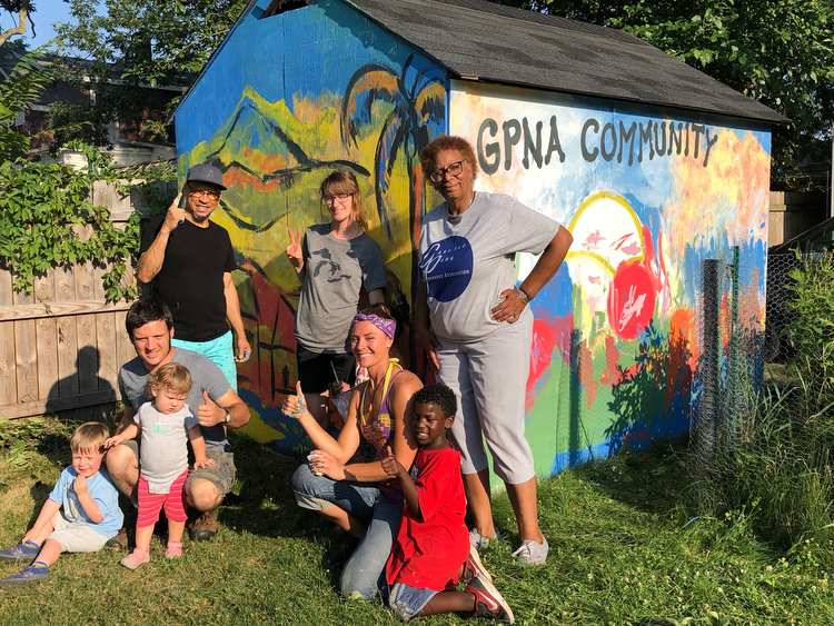 Garfield Park Neighborhoods Association Community Garden and Mural.