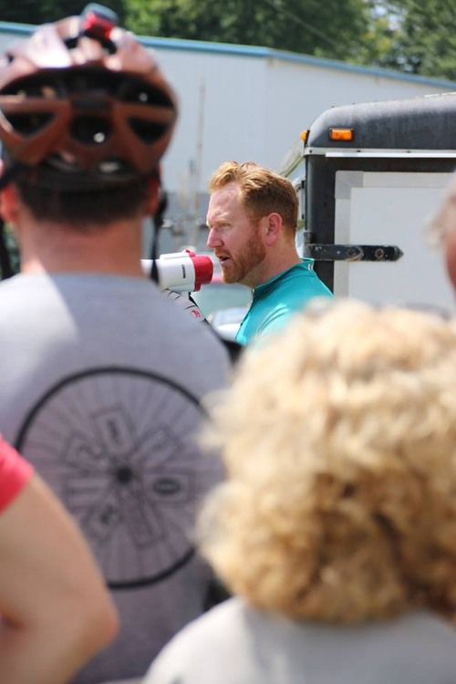 Josh McBryde at Shum Daddy Rec Ride memorial bicycle event.