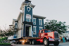 The Lilley House was moved in July to a spot across from Tanglefoot park.