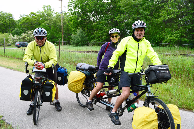 Some long-distance cyclists are tourists, others locals.