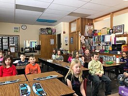 Second graders at Petoskey’s Central Elementary School practice mindfulness in 2019.
