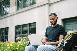 Anthony Clark Jr., a former GRCC student who received a scholarship, is now studying at GVSU. 