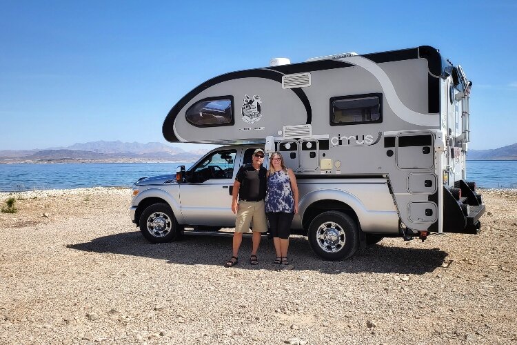 Kelli Nina Perkins and Bill Parrott live in this camper. 