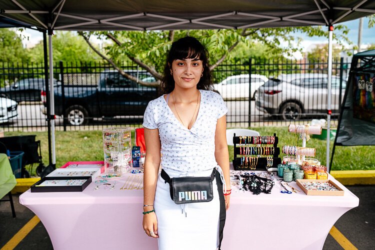 Erika Casillas poses with her jewelry.