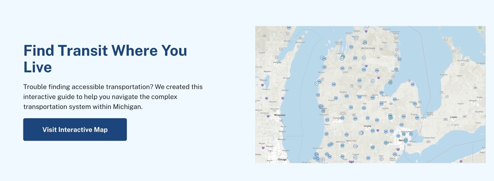 Una nueva página web de Disability Rights Michigan facilita la búsqueda de transporte público  accesible. 