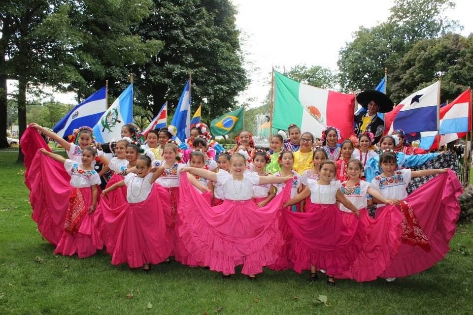 Dancers pose during the 2019 Grand Haven Hispanic Heritage Fiesta.