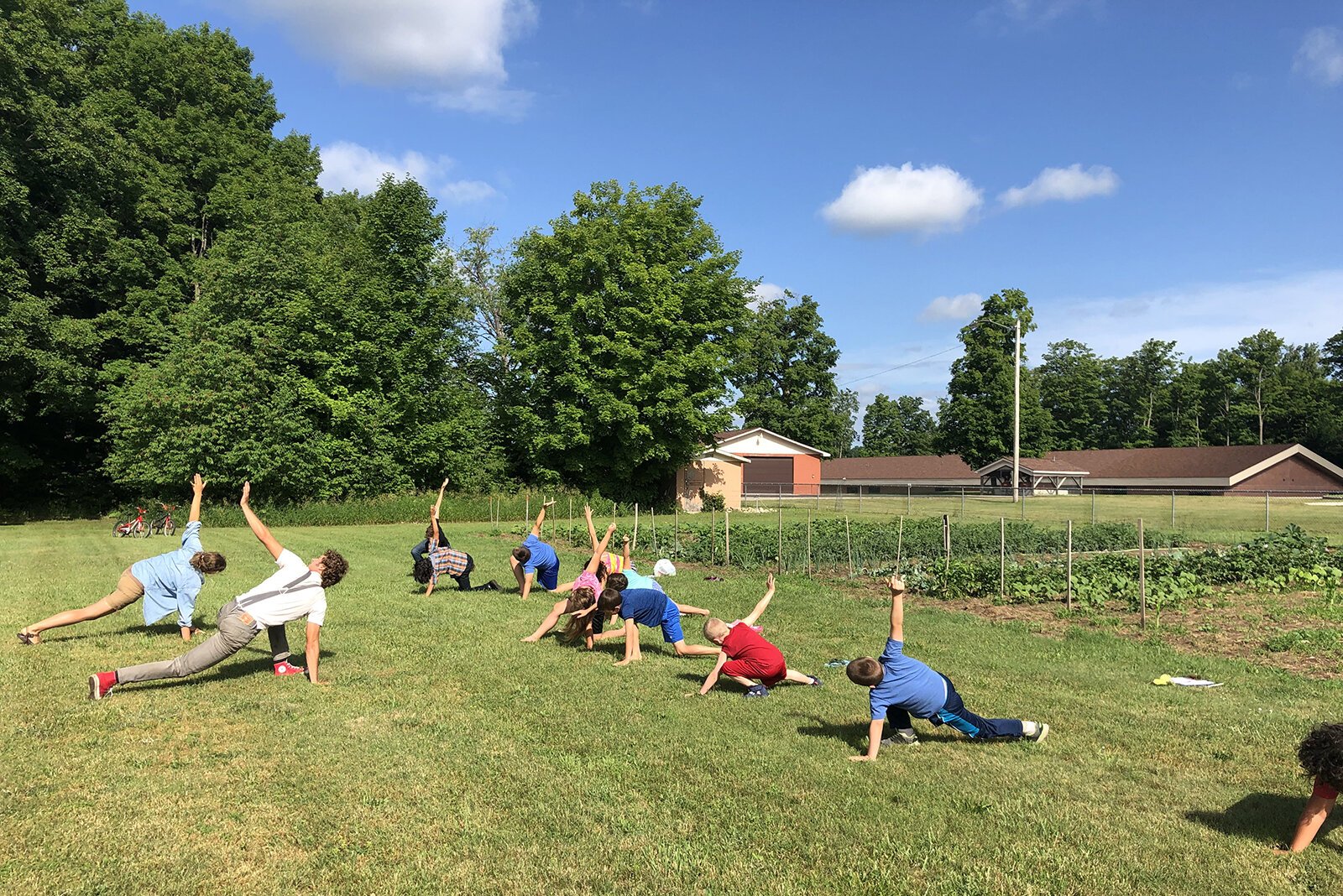 A yoga class at the Buckley Community Garden.