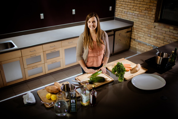 Kelly LeCoy in her kitchen.