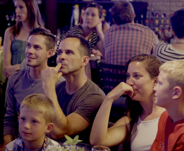 Jason and friends gather to watch his appearance on Cupcake Wars. 