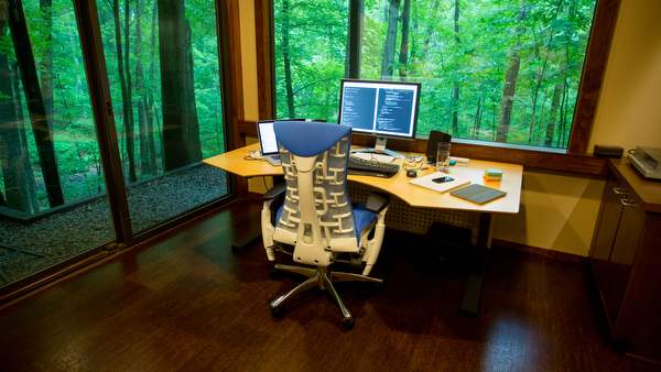 Big windows for the beautiful wooded view.