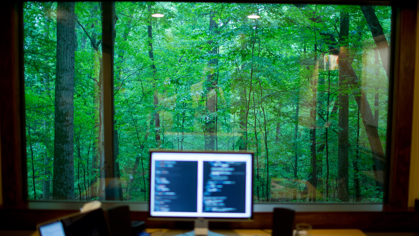 Big windows for the beautiful wooded view.